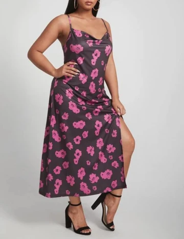 Rochie Lunga SHEIN CURVE, maro, 1 XL