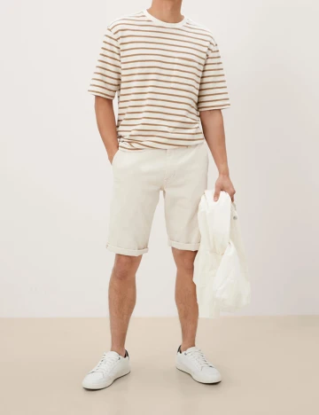 Pantaloni scurti s.Oliver, ecru, W30 Alb