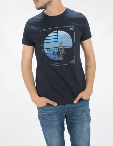 Tricou Milano Bulls, bleumarin, S