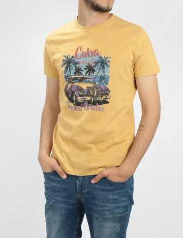 Tricou Milano Bulls, mustar, S