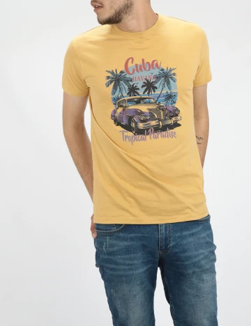 Tricou Milano Bulls, mustar, S