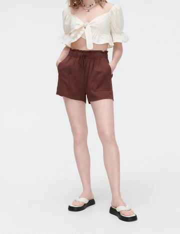 Pantaloni Scurti CROPP, maro, 32