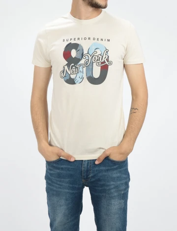Tricou Milano Bulls, bej, S Crem