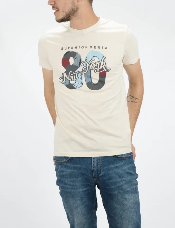 Tricou Milano Bulls, bej, S Crem