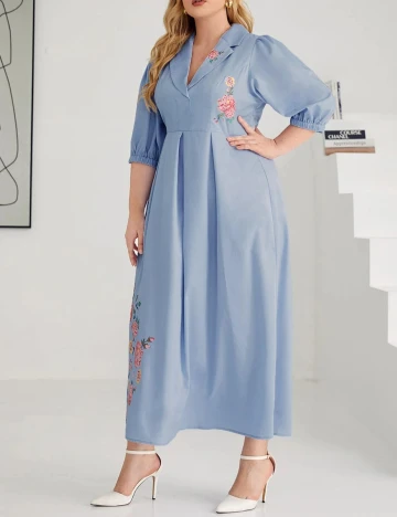 Rochie Lunga SHEIN CURVE, albastru, 1 XL
