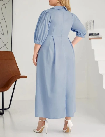 Rochie Lunga SHEIN CURVE, albastru, 1 XL