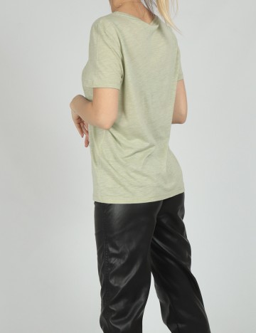 Tricou Pieces, verde, S