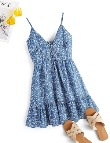 Rochie scurta SHEIN, albastru, S