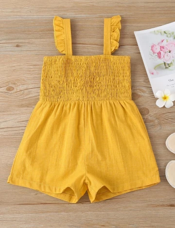 Salopeta Shein Kids, mustar, 5-6 ANI