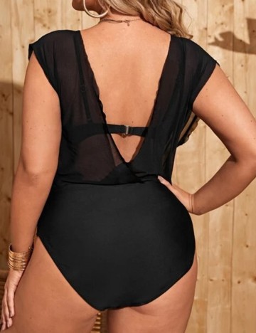 Costum de baie SHEIN CURVE, negru, 4XL