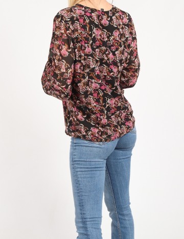Camasa Vero Moda, negru floral, M