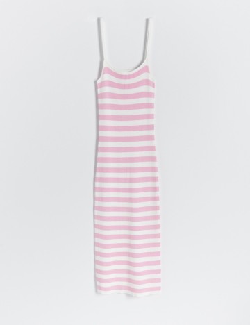 Rochie medie Reserved, roz/alb