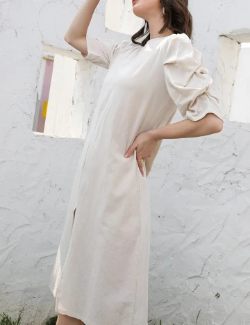 Rochie medie SHEIN, crem, XS