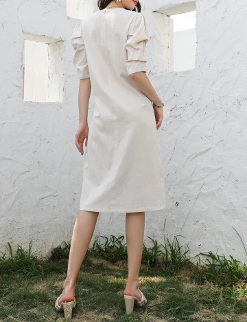 Rochie medie SHEIN, crem, XS