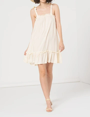 Rochie scurta Pieces, crem, M