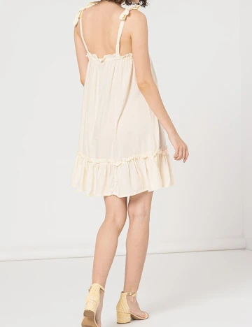 Rochie scurta Pieces, crem, M