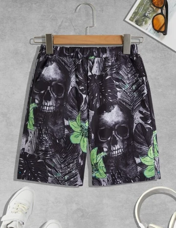 Pantaloni scurti Shein Kids, gri, 9 ANI