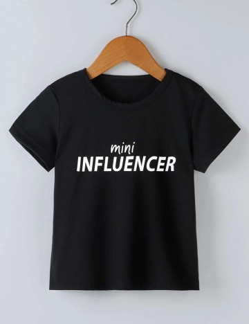 Tricou Shein Kids, negru, 7-8 ANI