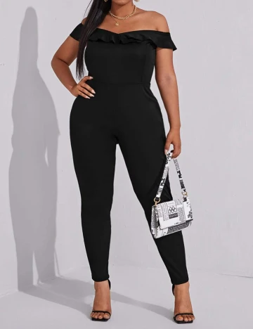 Salopeta SHEIN CURVE, negru, 2XL