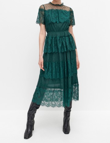 Rochie Medie Reserved, verde inchis, 40