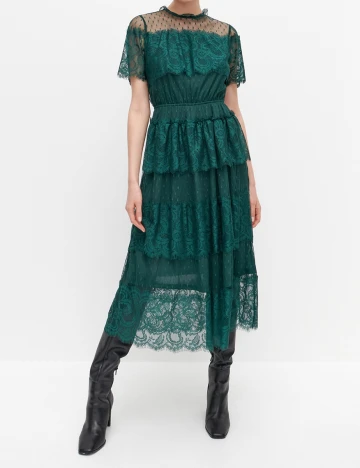 Rochie Medie Reserved, verde inchis, 40