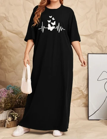Rochie lunga SHEIN CURVE, negru, 0 XL
