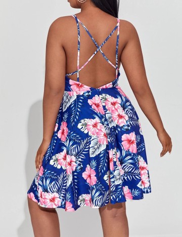 Rochie scurta SHEIN CURVE, albastru, 0 XL