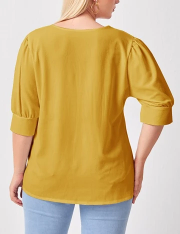 Camasa SHEIN CURVE, mustar, 4XL