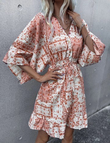 Rochie scurta SHEIN, caramiziu, S