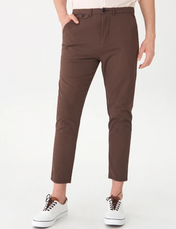 Pantaloni House Brand, maro, S