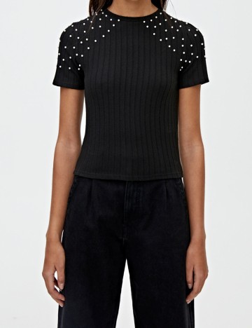 Tricou Pull&Bear, negru, M