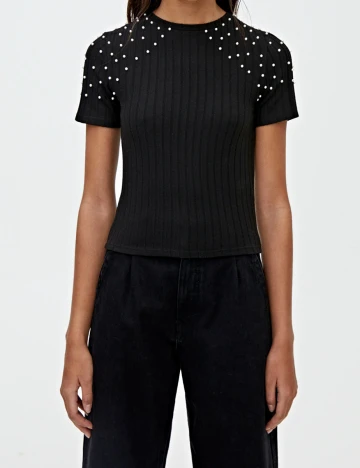 Tricou Pull&Bear, negru, M