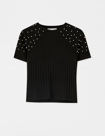 Tricou Pull&Bear, negru, M
