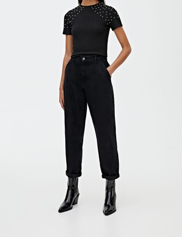 Tricou Pull&Bear, negru, M