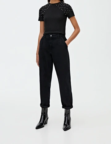 Tricou Pull&Bear, negru, M