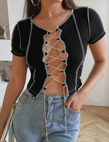 Top SHEIN, negru, M