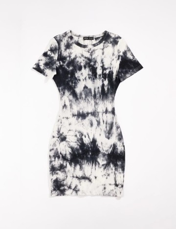 Rochie scurta SHEIN, alb/gri, XS