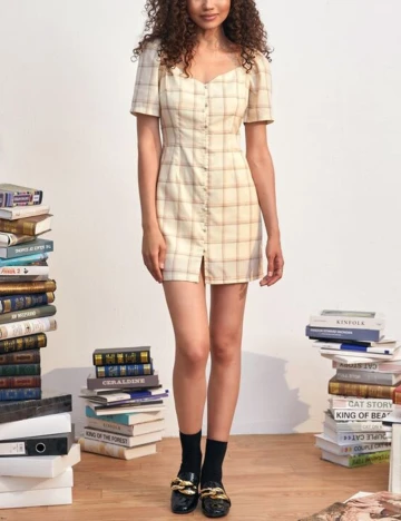 Rochie Scurta SHEIN, crem, L Crem