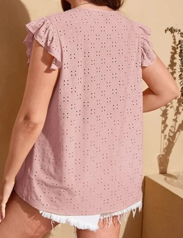 Bluza SHEIN CURVE, roz pudra, 2XL
