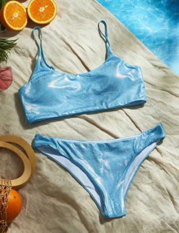 Costum de baie SHEIN, albastru, S