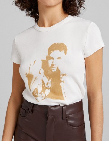 Tricou Bershka, alb, M