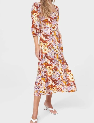 Rochie medie Stradivarius, maro, S