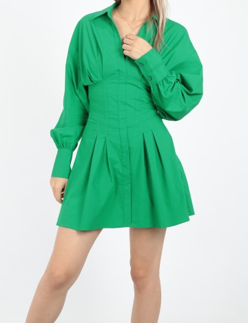 Rochie scurta Bershka, verde, XS