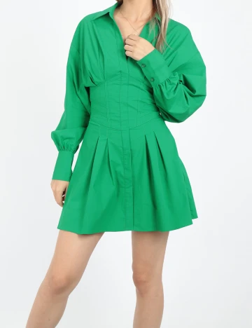 Rochie scurta Bershka, verde, XS
