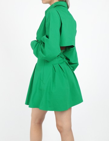 Rochie scurta Bershka, verde, XS