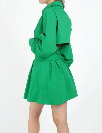 Rochie scurta Bershka, verde, XS
