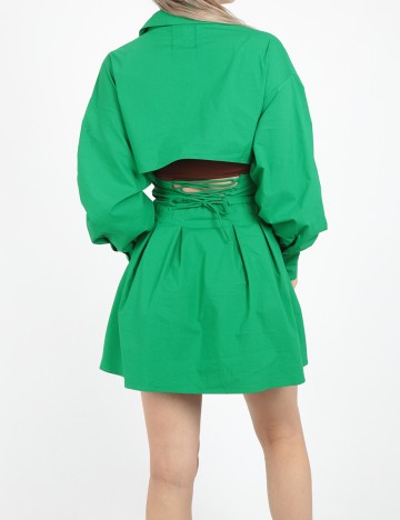 Rochie scurta Bershka, verde, XS