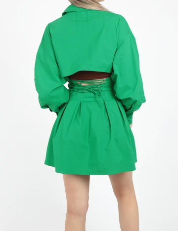 Rochie scurta Bershka, verde, XS