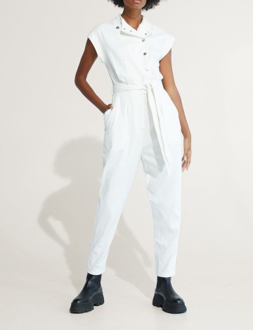 Salopeta Bershka, alb, S