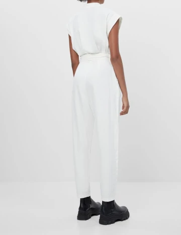 Salopeta Bershka, alb, S Alb